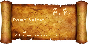 Prusz Valter névjegykártya